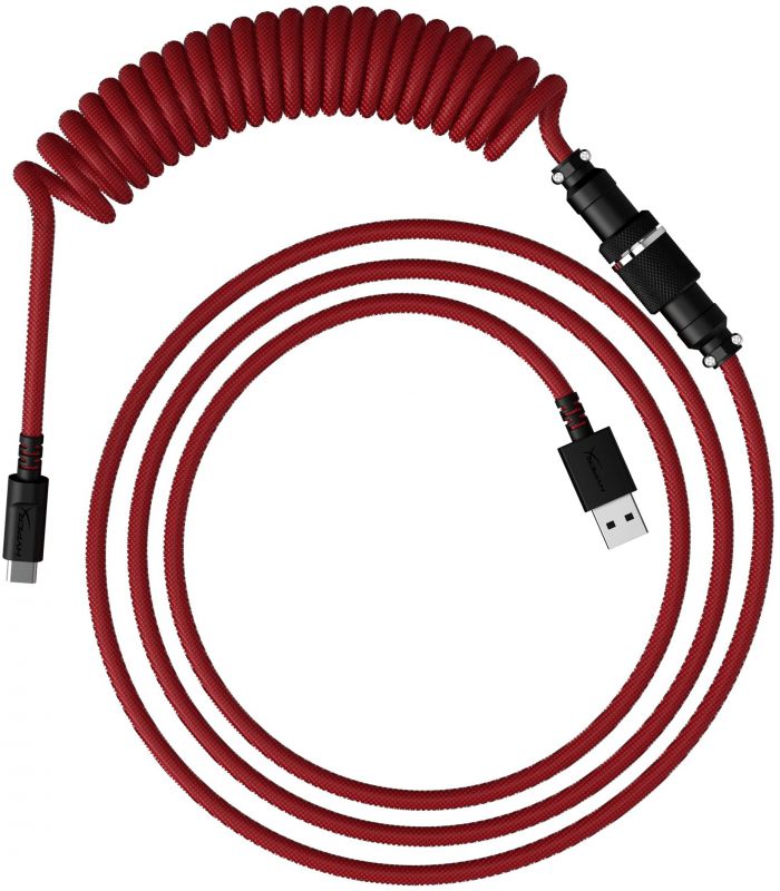 Кабель HyperX USB-A – USB-C, спіральний, 1.37 м Red/Black (6J677AA)