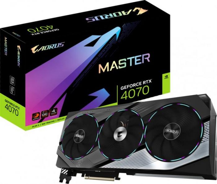 Відеокарта GF RTX 4070 12GB GDDR6X Aorus Master Gigabyte (GV-N4070AORUS M-12GD)