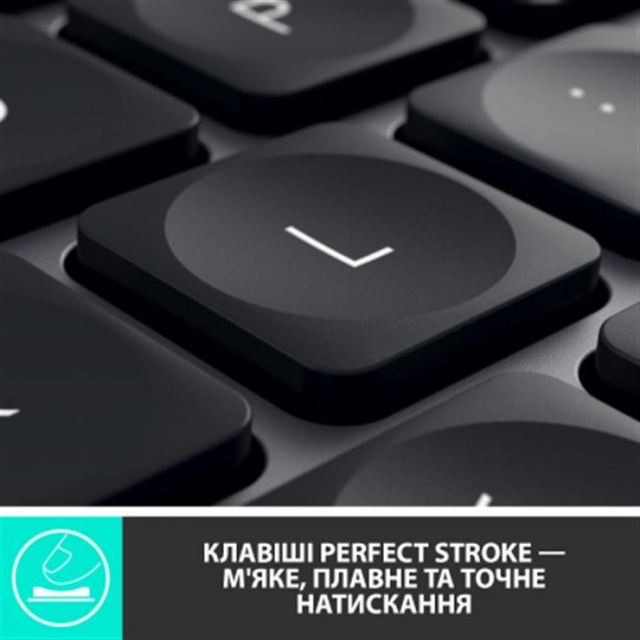 Клавіатура бездротова Logitech MX Keys Advanced for Business Wireless Illuminated UA Graphite (920-010251)