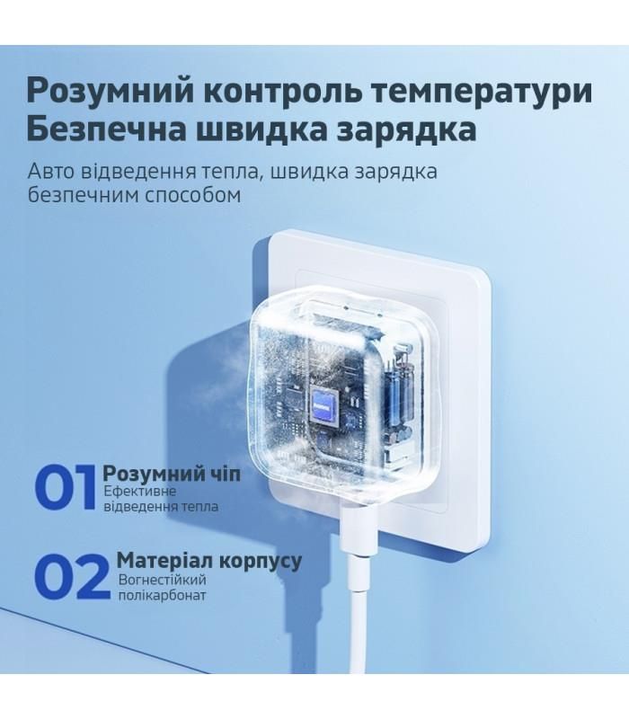 Мережевий зарядний пристрій Remax 35W PD + QC Fast Charger White (RP-U87)