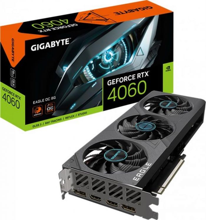 Відеокарта GF RTX 4060 8GB GDDR6 Eagle OC Gigabyte (GV-N4060EAGLE OC-8GD)