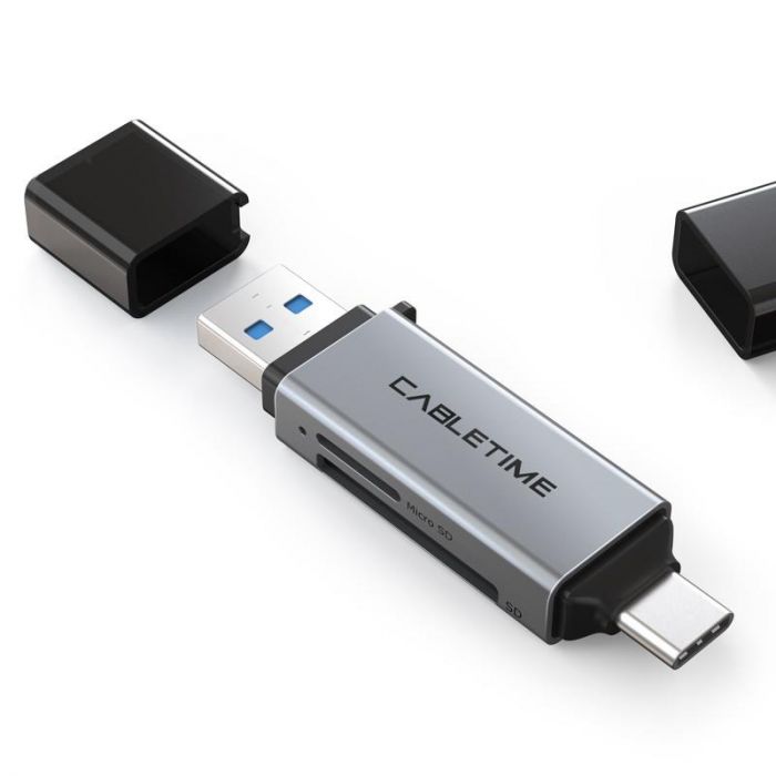 Кардрідер Cabletime USB3.0 A + USB TYPE C, SD/TF, 5Gbps (CB46G)