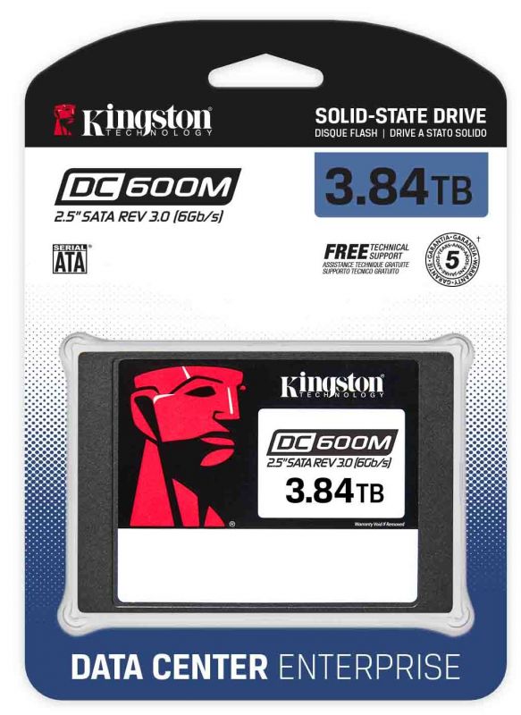 Накопичувач SSD  3.84TB Kingston SSD DC600M 2.5" SATAIII 3D TLC (SEDC600M/3840G)