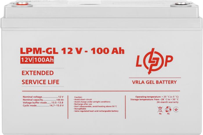 Акумуляторна батарея LogicPower 12V 100AH (LPM-GL 12 - 100 AH) GEL