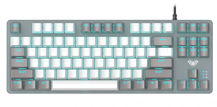 Клавіатура Aula Mechanical F3287 White/Grey Keycap KRGD Blue (6948391240688)