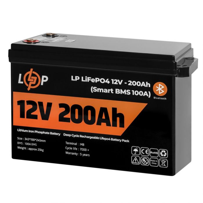 Акумуляторна батарея LogicPower 12V 200 AH (2560Wh) для ДБЖ (Smart BMS 100А) LiFePO4