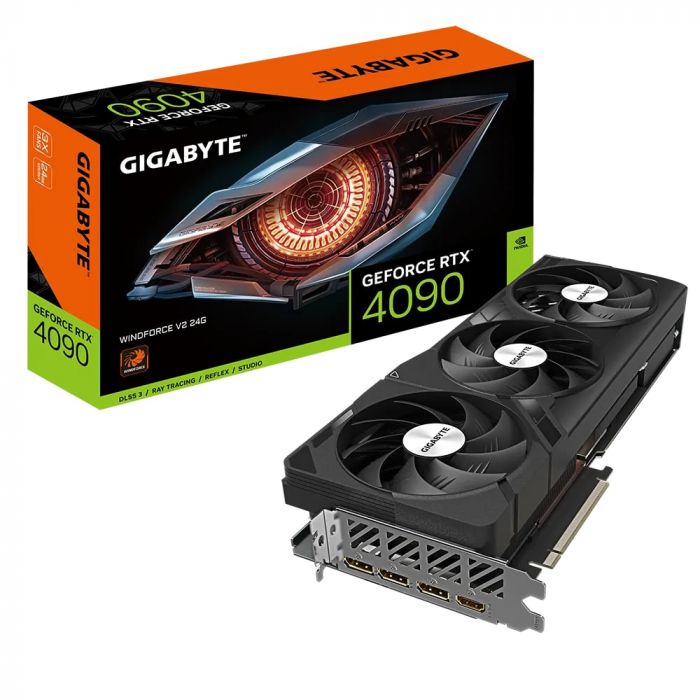 Відеокарта GF RTX 4090 24GB GDDR6X Windforce V2 Gigabyte (GV-N4090WF3V2-24GD)