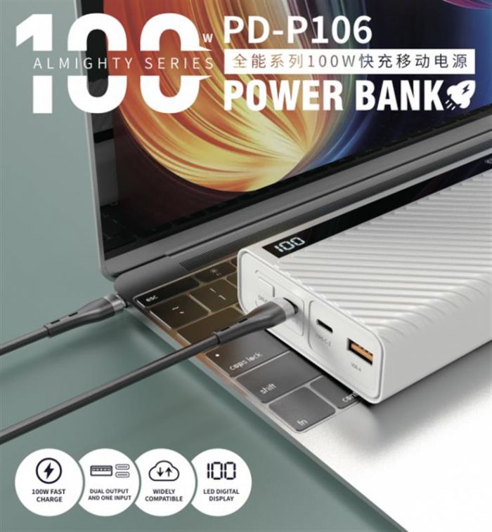 Універсальна мобільна батарея Proda PD-P106 30000mAh White (PD-P106-WH)