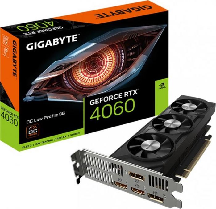 Відеокарта GF RTX 4060 8GB GDDR6 OC Low Profile Gigabyte (GV-N4060OC-8GL)