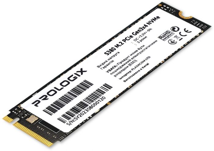 Накопичувач SSD 256GB Prologix S380 M.2 2280 PCIe 3.0 x4 NVMe TLC (PRO256GS380)