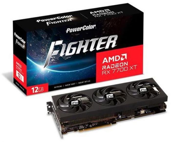 Відеокарта AMD Radeon RX 7700 XT 12GB GDDR6 Fighter PowerColor (RX 7700 XT 12G-F/OC)