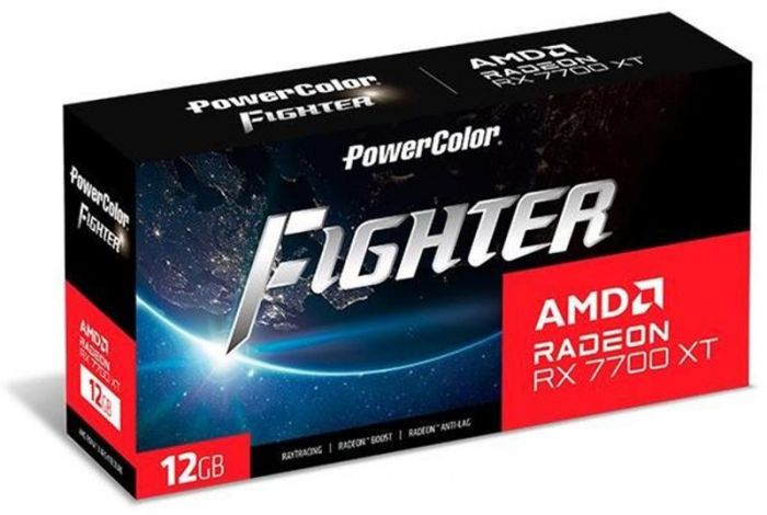 Відеокарта AMD Radeon RX 7700 XT 12GB GDDR6 Fighter PowerColor (RX 7700 XT 12G-F/OC)