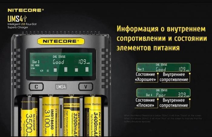 Зарядний пристрій Nitecore UMS4