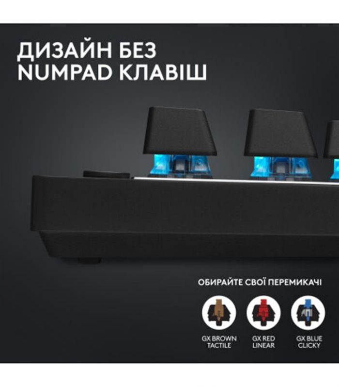 Клавiатура Logitech G PRO X TKL Lightspeed Black Tactile (920-012136)