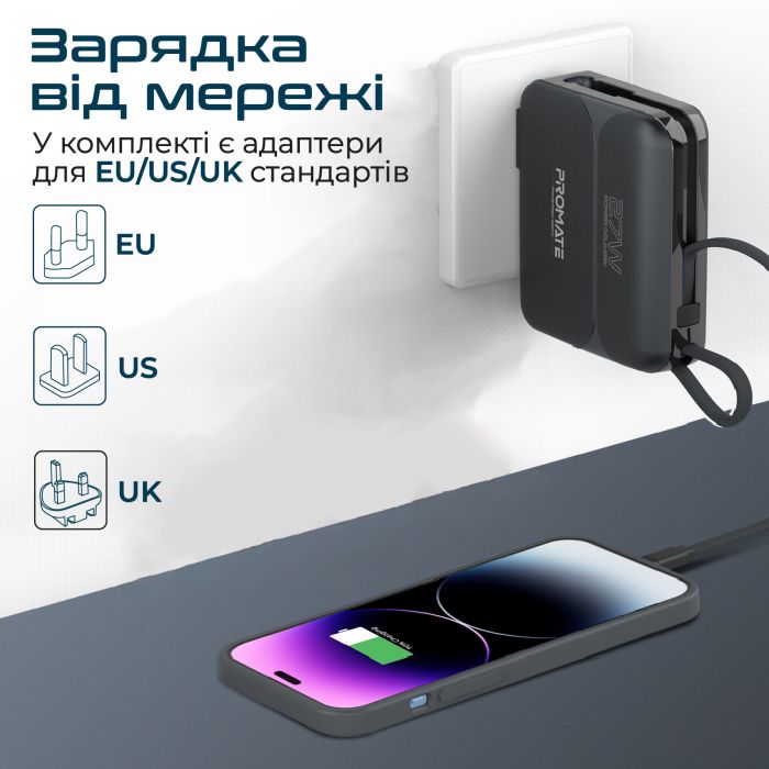 Універсальна мобільна батарея Promate PowerPack-20Pro Black 20000mAh