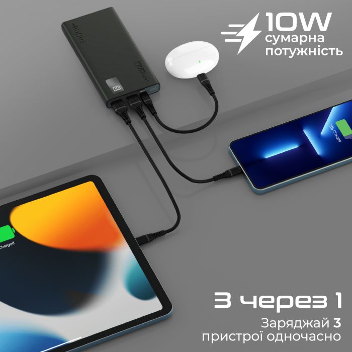 Універсальна мобільна батарея Promate Bolt-10Pro Black 10000mAh