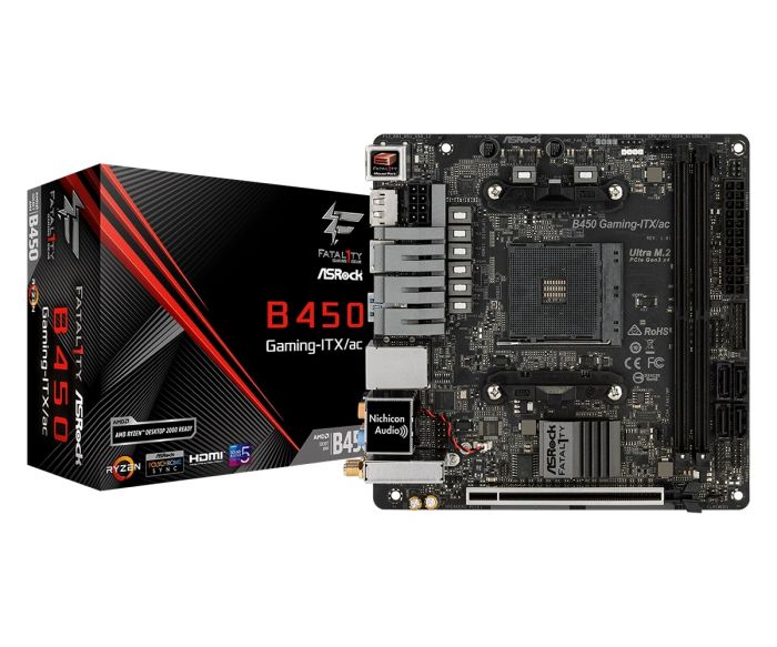 Материнська плата ASRock B450 Gaming-ITX/AC Socket AM4