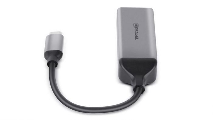 Мережевий адаптер REAL-EL CE-150 USB Type-C - RJ45 (M/F), 0.1 м, Black (EL123110004)