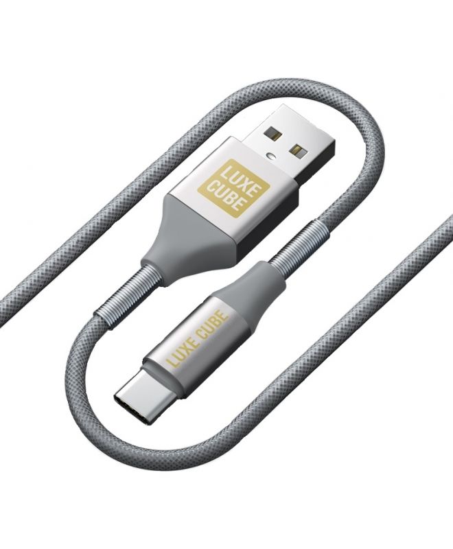 Кабель Luxe Cube Armored USB - USB Type-C, 1 м, сірий (8886668688949)