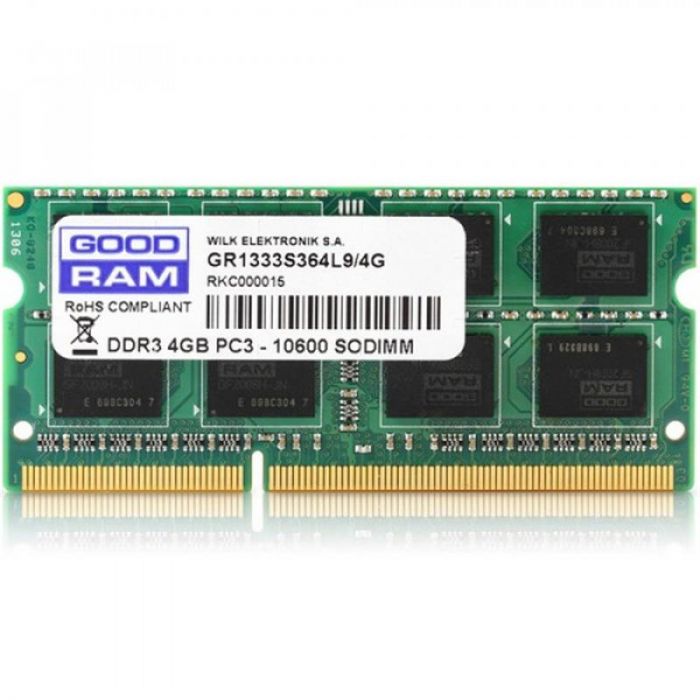 Модуль пам`яті SO-DIMM 4GB/1333 DDR3 GOODRAM (GR1333S364L9S/4G)