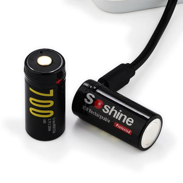 Акумулятор Soshine CR123A/16340 microUSB 700mAh 1шт