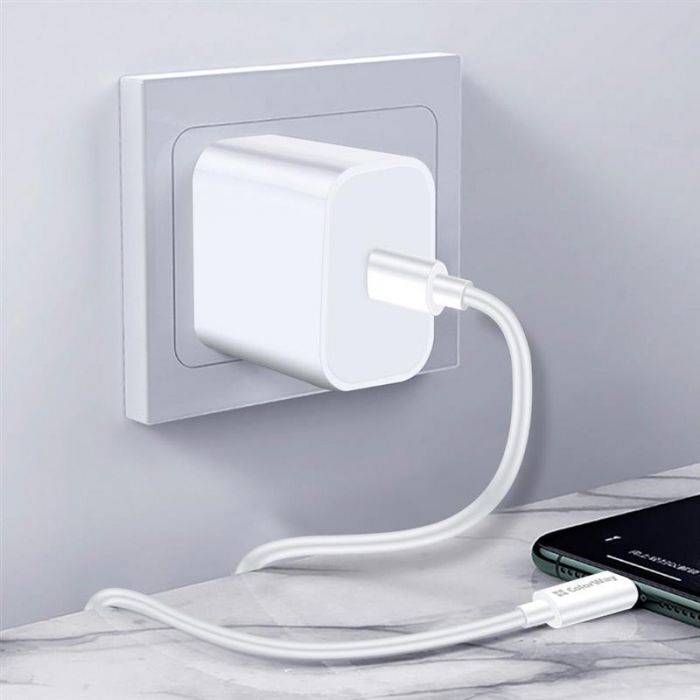 Кабель ColorWay USB Type-C - USB Type-C (M/M), PD Fast Charging 65W, 3.0 А, 2 м, White (CW-CBPDCC056-WT)