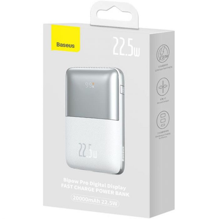 Універсальна мобільна батарея Baseus Bipow Pro 20000mAh White (PPBD030002) (1283126558832)