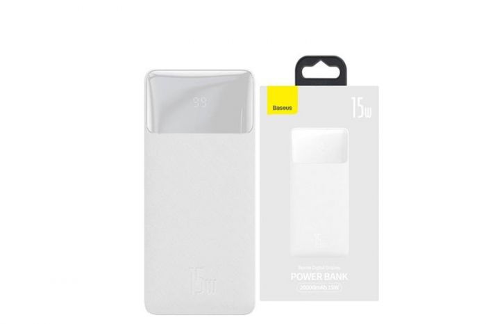 Універсальна мобільна батарея Baseus Bipow Digital Display 15W 20000mAh White (PPDML-J02) (1283126559204)