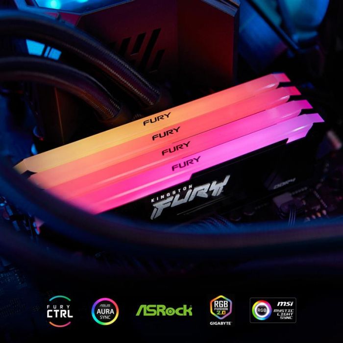 Модуль пам`яті DDR4 2x8GB/3200 Kingston Fury Beast RGB (KF432C16BB2AK2/16WP)