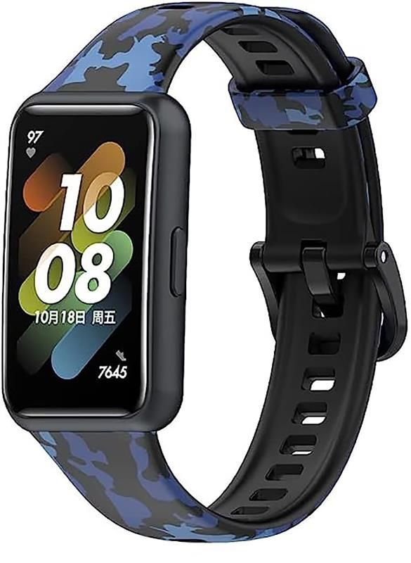 Ремінець BeCover Modern Style для Huawei Band 7/Honor Band 7 Black-Blue (709445)