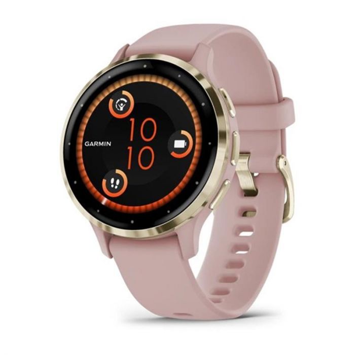 Смарт-годинник Garmin Venu 3s Soft Gold Stainless Steel Bezel with Dust Rose Case and Silicone Band (010-02785-53)