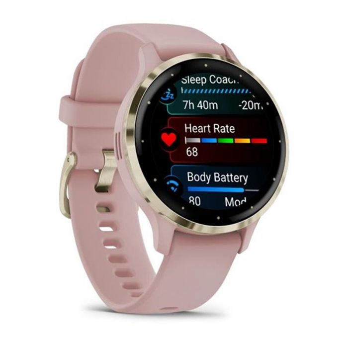 Смарт-годинник Garmin Venu 3s Soft Gold Stainless Steel Bezel with Dust Rose Case and Silicone Band (010-02785-53)