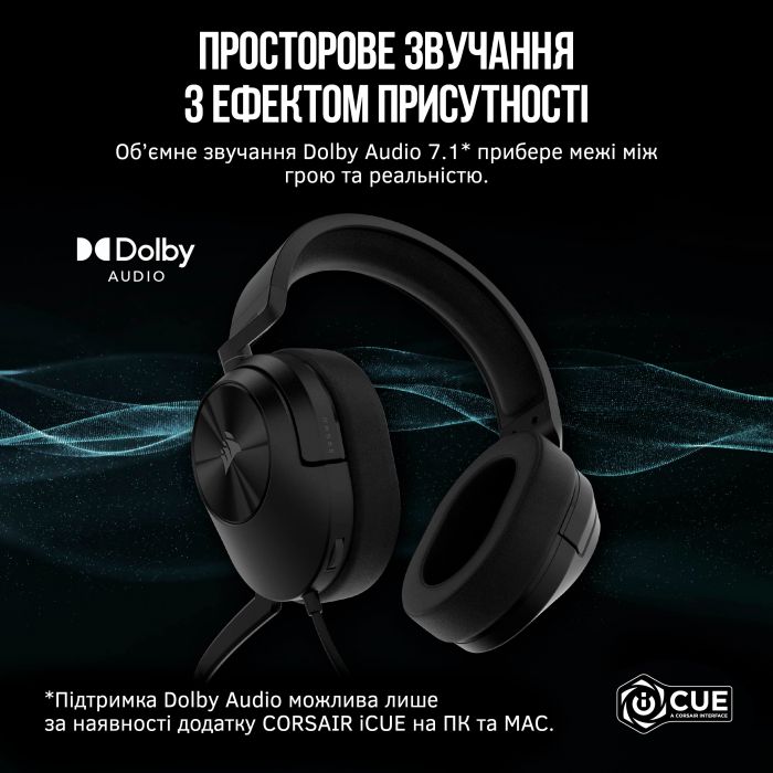 Гарнiтура Corsair HS55 Surround Headset Carbon (CA-9011265-EU)