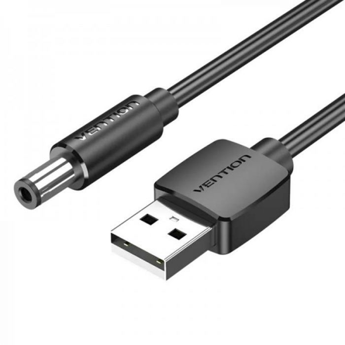 Кабель Vention USB - DC (M/M), 5.5 мм, 1 м, Black (CEYBF)