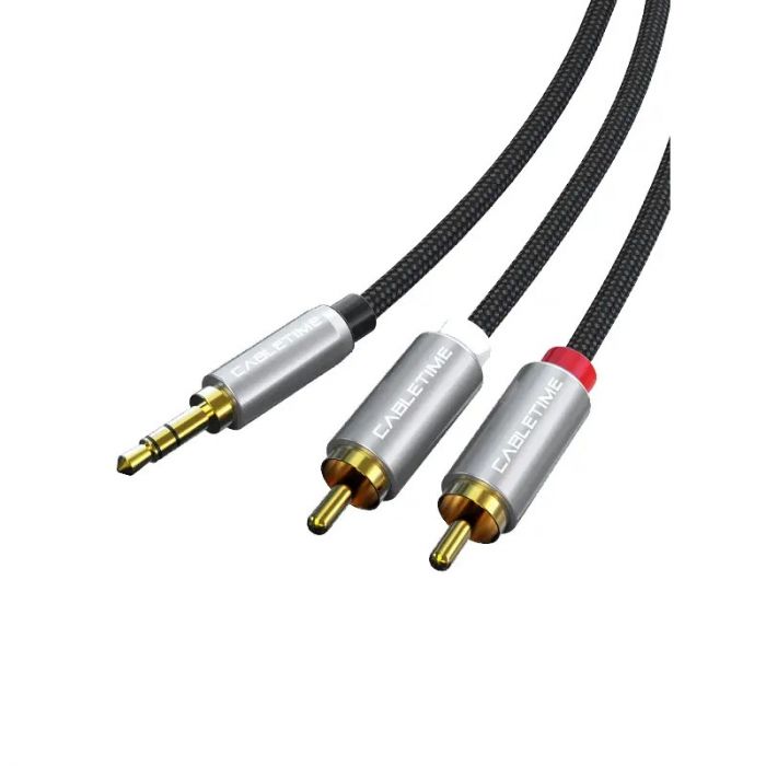 Кабель Cabletime 3.5 мм - 2xRCA (M/M), 1.8 м, Black (CF13K)