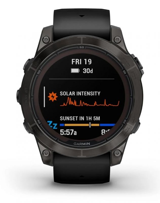 Смарт-годинник Garmin Fenix 7 Pro Sapphire Solar Carbon Gray DLC Titanium with Black Silicone (010-02777-54)