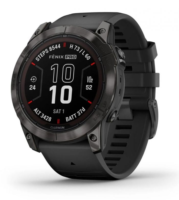 Смарт-годинник Garmin Fenix 7X Pro Sapphire Solar Carbon Gray DLC Titanium with Black Band (010-02778-54)