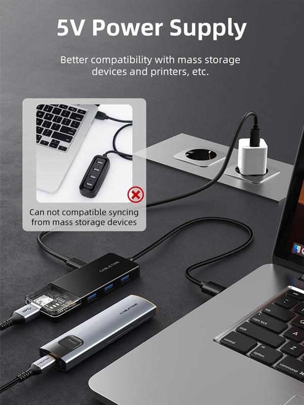 Концентратор Cabletime USB Type C - 4 Port USB 3.0, 0.15 cm (CB02B)