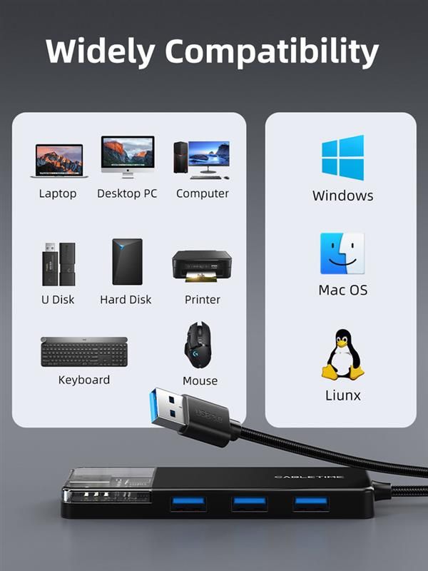 USB-хаб Cabletime CB02B 4 ports