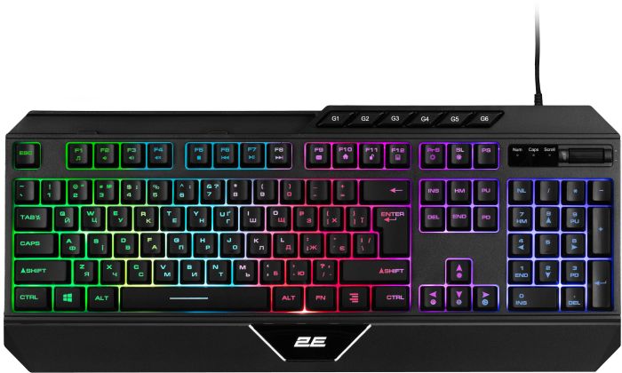 Клавіатура 2E Gaming KG315 RGB USB Black Ukr (2E-KG315UBK)