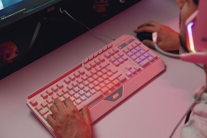 Клавіатура 2E Gaming KG315 RGB USB Pink Ukr (2E-KG315UPK)