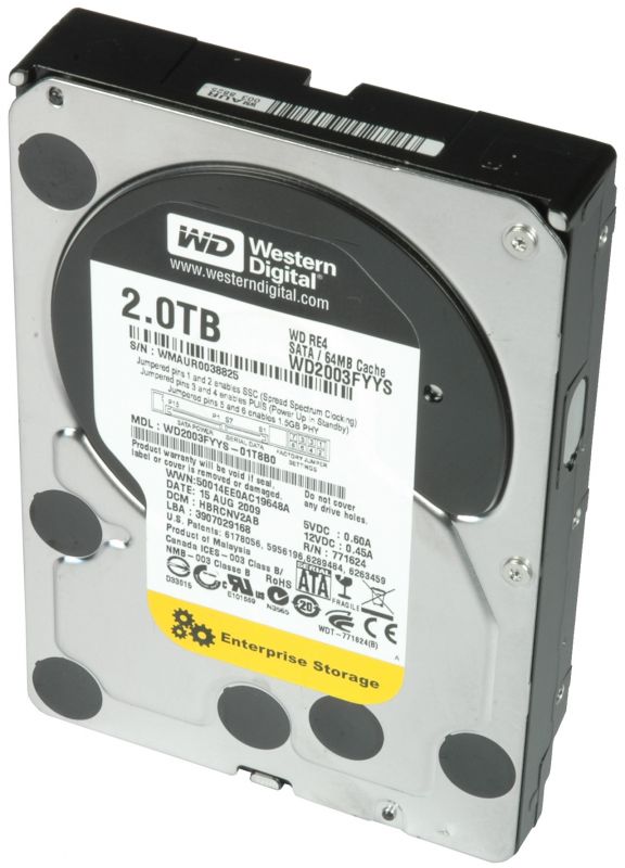 Накопичувач HDD 3.5" SATA 2.0TB WD RE4 7200rpm 64MB (WD2003FYYS)_Refurbished