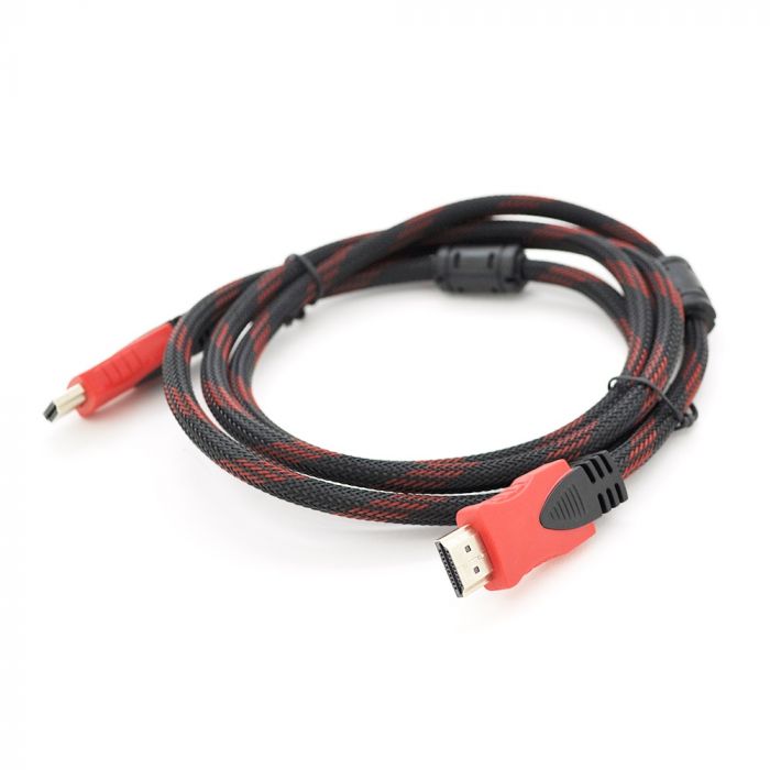 Кабель Merlion HDMI - HDMI V 1.4 (M/M), 1.8 м, Black/Red (YT-HDMI(M)/(M)NY/RD-1.8m/00257) пакет