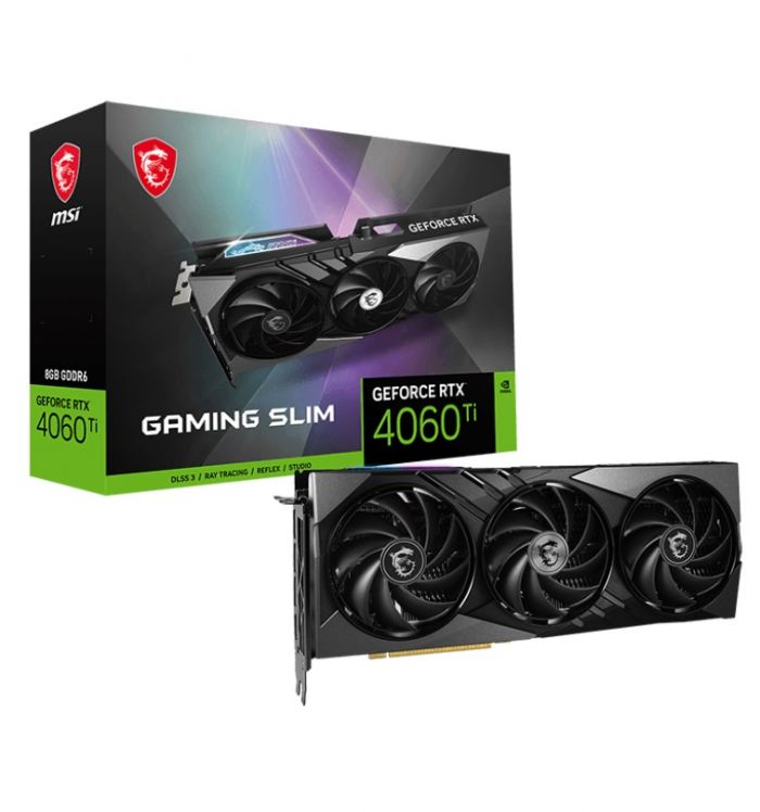 Відеокарта GF RTX 4060 Ti  8GB GDDR6 Gaming X Slim MSI (GeForce RTX 4060 Ti GAMING X SLIM 8G)