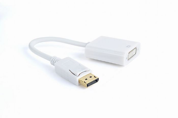 Адаптер Cablexpert DisplayPort - DVI (M/F), 0.1 м, білий (A-DPM-DVIF-002-W) пакет