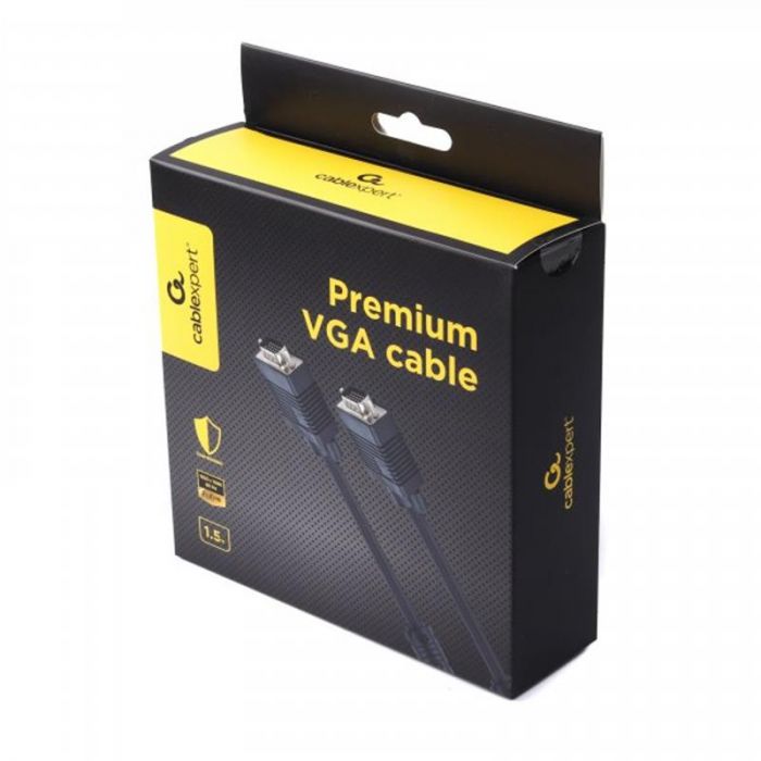 Кабель Cablexpert VGA - VGA (M/M), подвійне екранування, з 2-ма феритами, 1.5 м, чорний (CCB-PPVGA-1.5M)