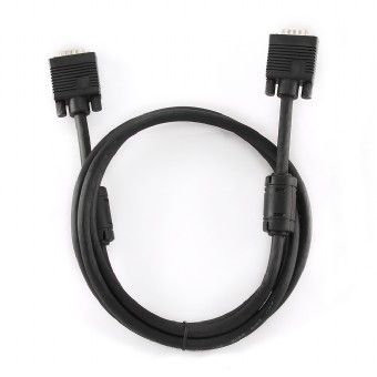 Кабель Cablexpert VGA - VGA (M/M), HD15, з 2-ма фер. кільцями, чорний, 5 м (CC-PPVGA-5M-B) пакет