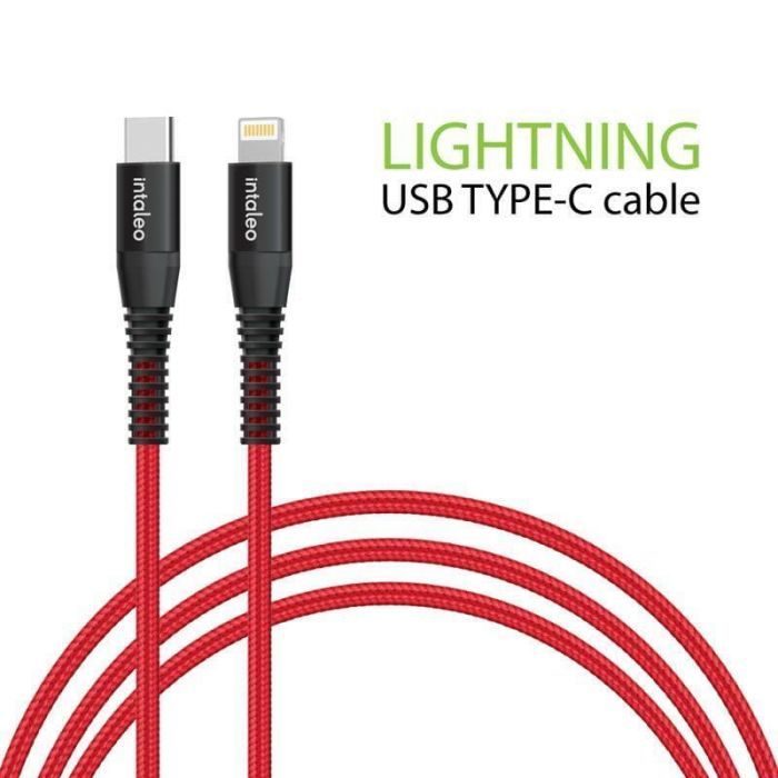 Кабель Intaleo CBRNYTL1 USB-C-Lightning 1.2м Red (1283126504129)