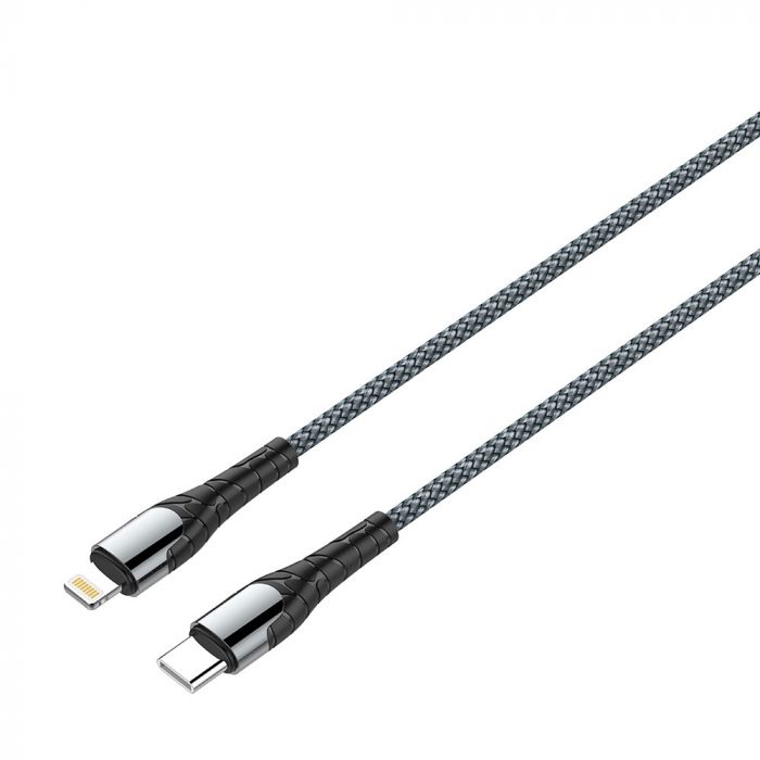 Кабель ColorWay USB-C-Lightning, PD Fast Charging, 3.0А, 2м, Grey (CW-CBPDCL036-GR)