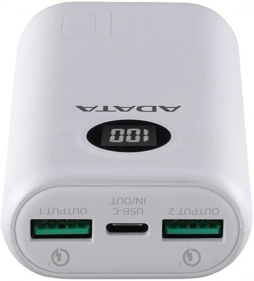 Універсальна мобільна батарея A-DATA P10000QCD 10000mAh White (AP10000QCD-DGT-CWH)